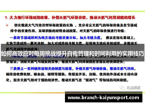 如何高效应对每周挑战提升自我管理和时间利用的实用技巧